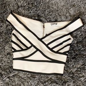 Black and White bandage Top